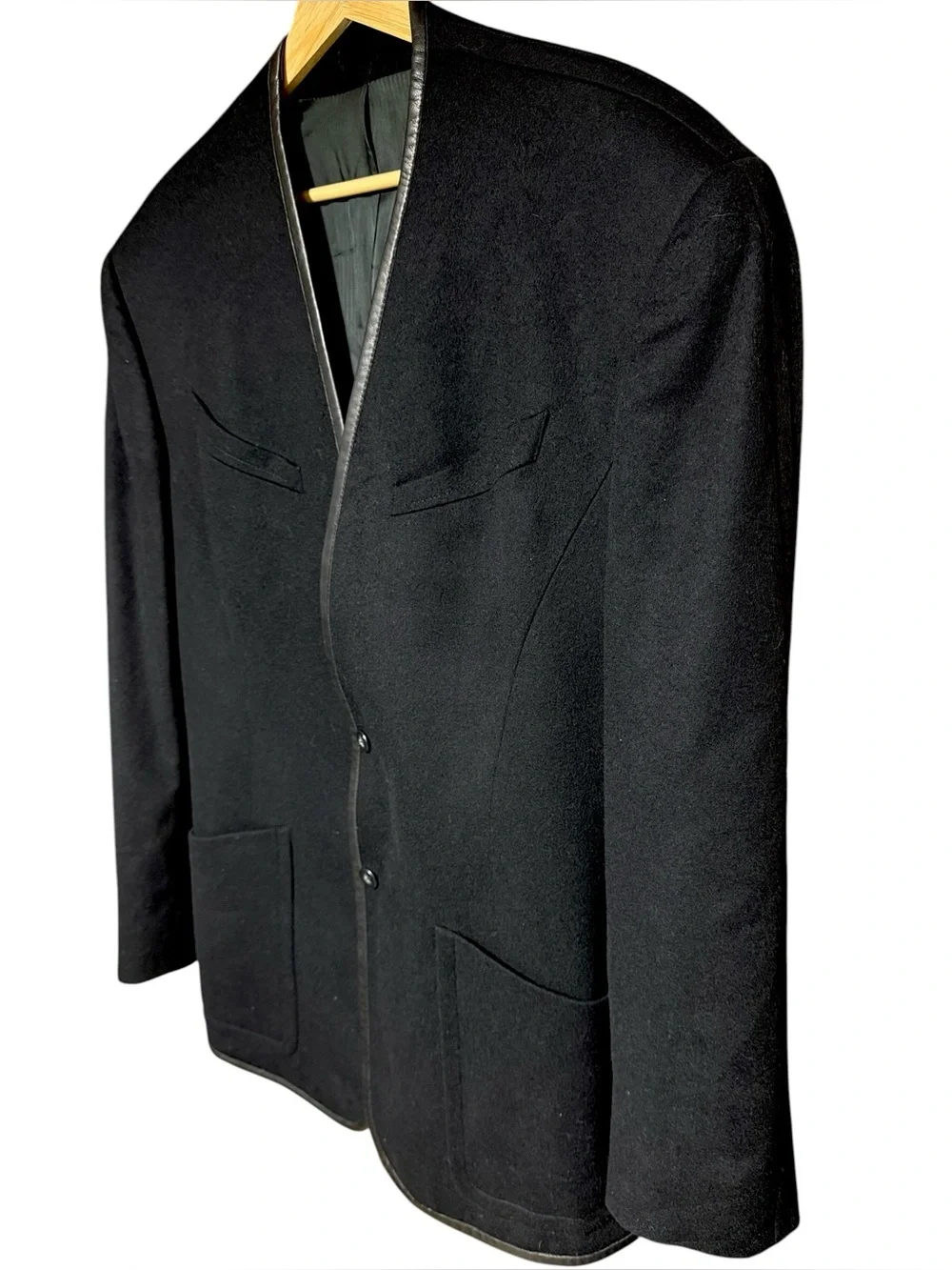 Thierry Mugler Paris, Wool/ Cashmere Leather Trim, Blazer